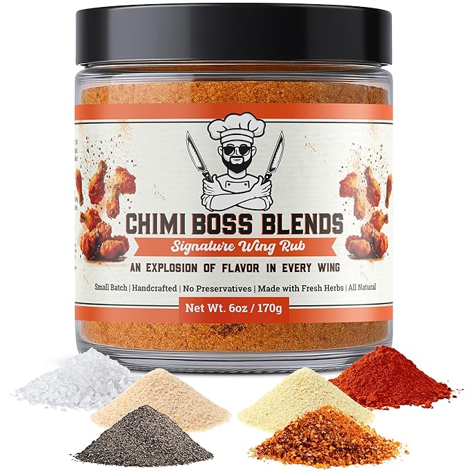 Chimi Boss Wing Rub Seasoning, 6oz ??Bold & Savory Dry Rub for Chicken Wings, Thighs, Drumsticks, Grill, Air Fryer and Smoker ??All Natural Flavorful Spice Blend