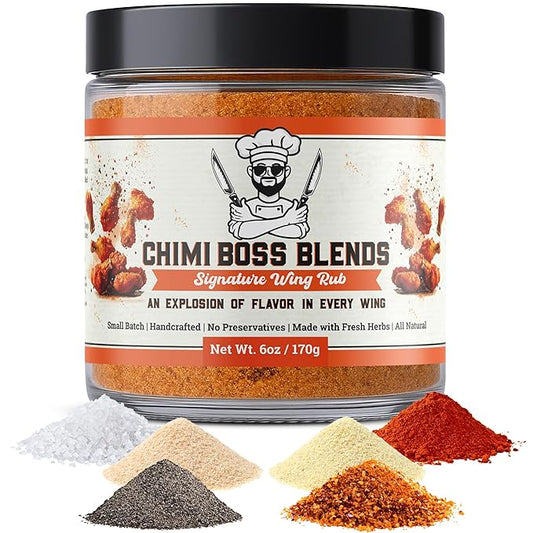 Chimi Boss Wing Rub Seasoning, 6oz ??Bold & Savory Dry Rub for Chicken Wings, Thighs, Drumsticks, Grill, Air Fryer and Smoker ??All Natural Flavorful Spice Blend