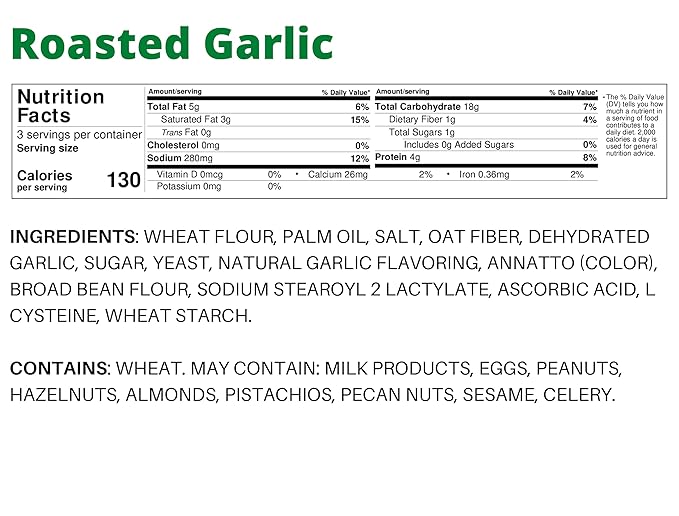7Days Bagel Chips, Roasted Garlic, Gourmet Crackers, Non-GMO Baked Snack, (3.17oz, Pack of 5)