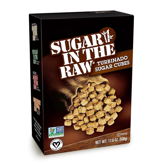 Sugar In The Raw Turbinado Cane Sugar Cubes, 17.6 oz. Box, Pure, All-Natural Turbinado Sugar, Non-GMO Project Certified, Kosher, Vegan and Gluten Free