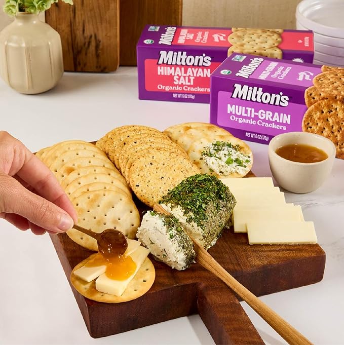 Milton's Organic Crackers, Multi-Grain - Certified Organic, Non-GMO Project Verified, Kosher, Made With 4 Whole Grains & 3 Seeds, Great for Charcuterie Boards - 6 Oz, Pack of 3