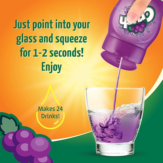 Crush, Grape, Liquid Water Enhancer ??New, Better Taste! (4 Bottles, Makes 96 Flavored Water Drinks) ??Sugar Free, Zero Calorie