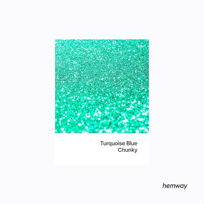Hemway Premium Glitter Shaker - Turquoise Blue | 130g Chunky Metallic Flake Sequins for Resin & Epoxy Crafts | Craft Supplies for Tumblers, Festival, Art
