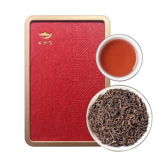 KHS Organic Imperial Leaf Puerh Tea Grade AAA, 3.53 OZ Aged Fermented Chinese Yunnan Puer tea, No Dust Production Workshop, Natural Organic Planting Loose Leaf tea Perfect for Hot Brew