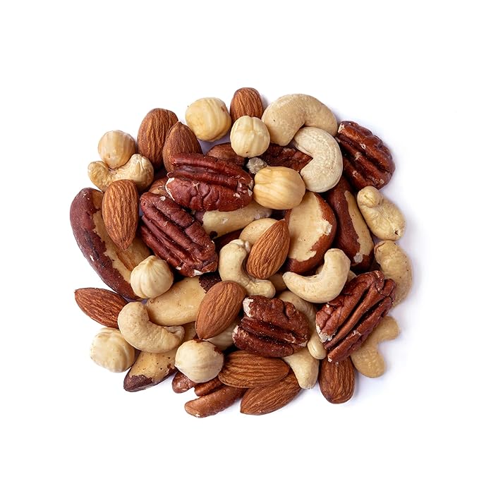 Food to Live Organic Deluxe Unsalted Nuts Mix, 16 Pounds ??A Blend of Dry Roasted Organic Raw Pecans, Cashews, Hazelnuts, Almonds, and Brazil Nuts. Non-GMO, Oven Roasted, No Oil Added, Kosher, Vegan