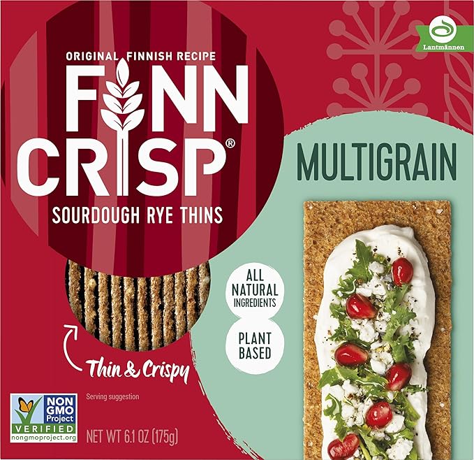 Finn Crisps Multigrain Crispbread 6.1oz 3 Packs | Multipack Authentic Finnish Sourdough Crispbread | Multigrain Crackers by Finn Crisp [3 Boxes of 6.1oz/175gr Box]