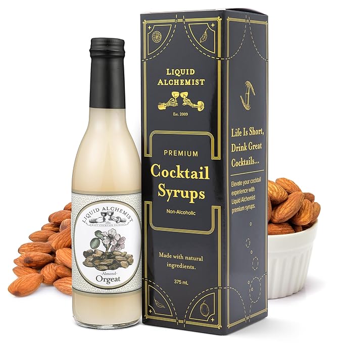 Liquid Alchemist Orgeat Syrup for Cocktails - Real Ingredients Make Our Almond Syrup the Perfect Mai Tai Mix - Non-GMO, Gluten Free & Vegan (12.7 oz)