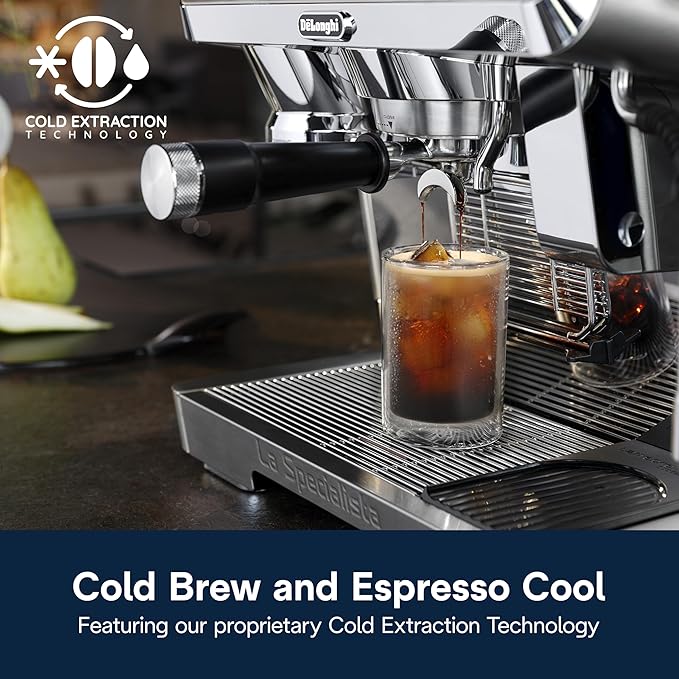 De'Longhi La Specialista Maestro Espresso Machine with Grinder, Auto & Manual Milk Frother ??Bean-to-Cup Cold Brew Coffee with Cold Extraction Technology, Variable Temp & Tamping Tool, 8 Drink Presets