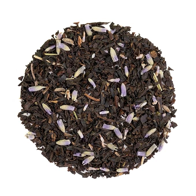 Heavenly Tea Leaves Organic Black Lavender, Loose Leaf Black Tea, 4 oz. (Approx. 50 Cups of Tea) - Strong, Full Bodied, Brisk, Great For Hot Or Iced Tea, Naturally Caffeinated, Premium Quality