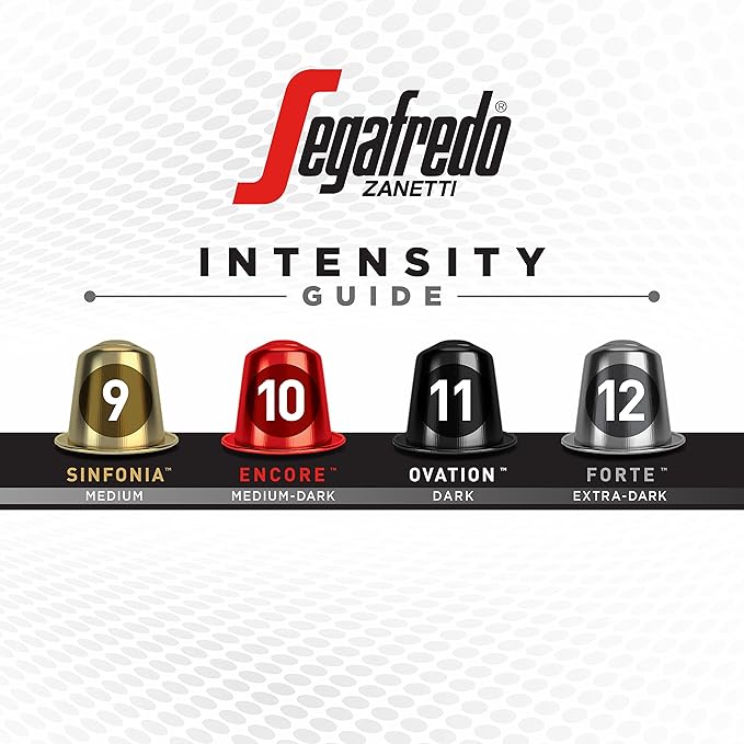 Segafredo Zanetti Espresso Capsules – Aluminum Pods for Nespresso Original Machines – Ovation & Forte Variety Pack Premium Espresso – Dark and Extra Dark Roast – Ovation & Forte, 10 Count (Pack of 4)