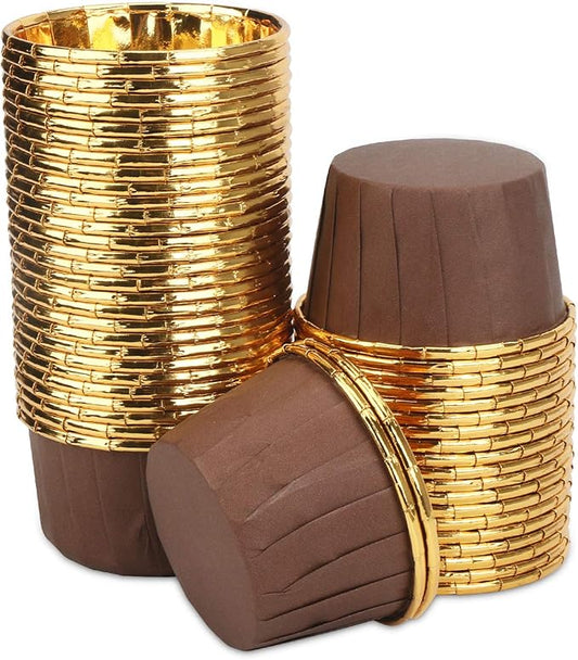 Aluminum Foil Cupcake Cups, Eusoar Disposable Muffin Liners 50Pcs, Baking Cups, Aluminum Cupcake Tip Pan Ramekin Holders, Little Pudding Cups