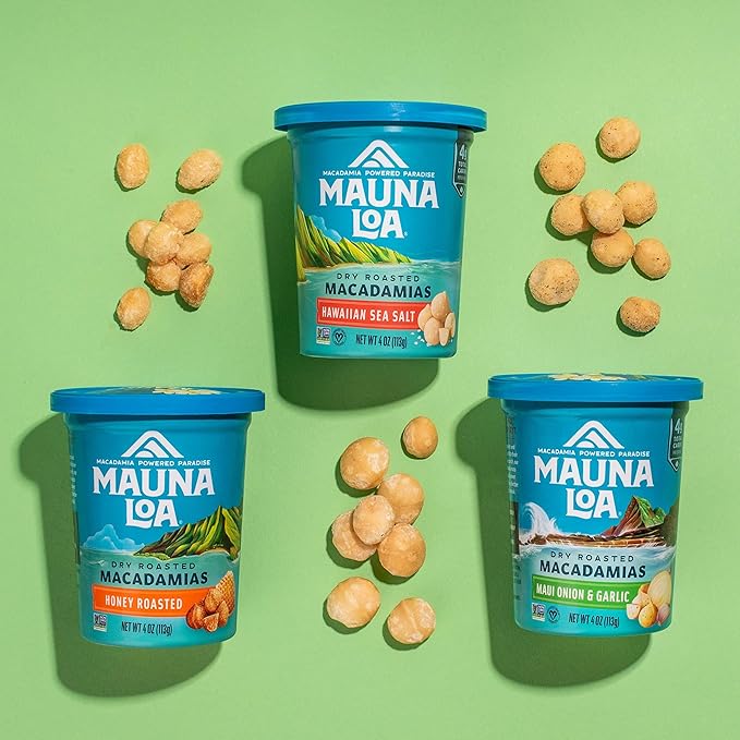 Mauna Loa Premium Roasted Macadamia Nuts, Island Classic Variety Pack,4 Ounce (Pack of 3)