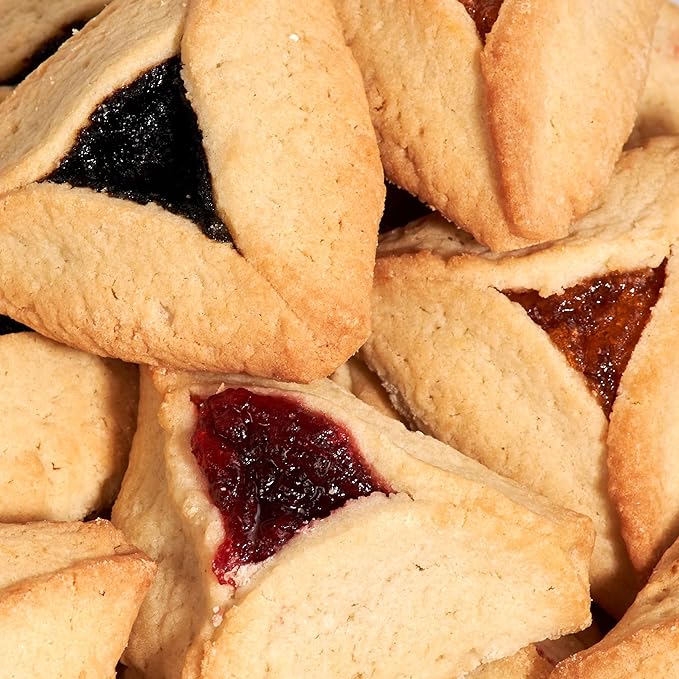 Hamentaschen Cookies Individually Wrapped [12 Count] Filled with Apricot, Prune & Raspberry Jam | Purim Gift Basket | Mishloach Manot for Mom, Dad & Friends | Kosher & Nut Free | Stern?셲 Bakery