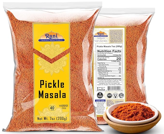 Rani Pickle (Achar) Masala Indian Spice Blend 7oz (200g) ~ All Natural | Vegan | Gluten Friendly | NON-GMO | Kosher | No colors | Indian Origin