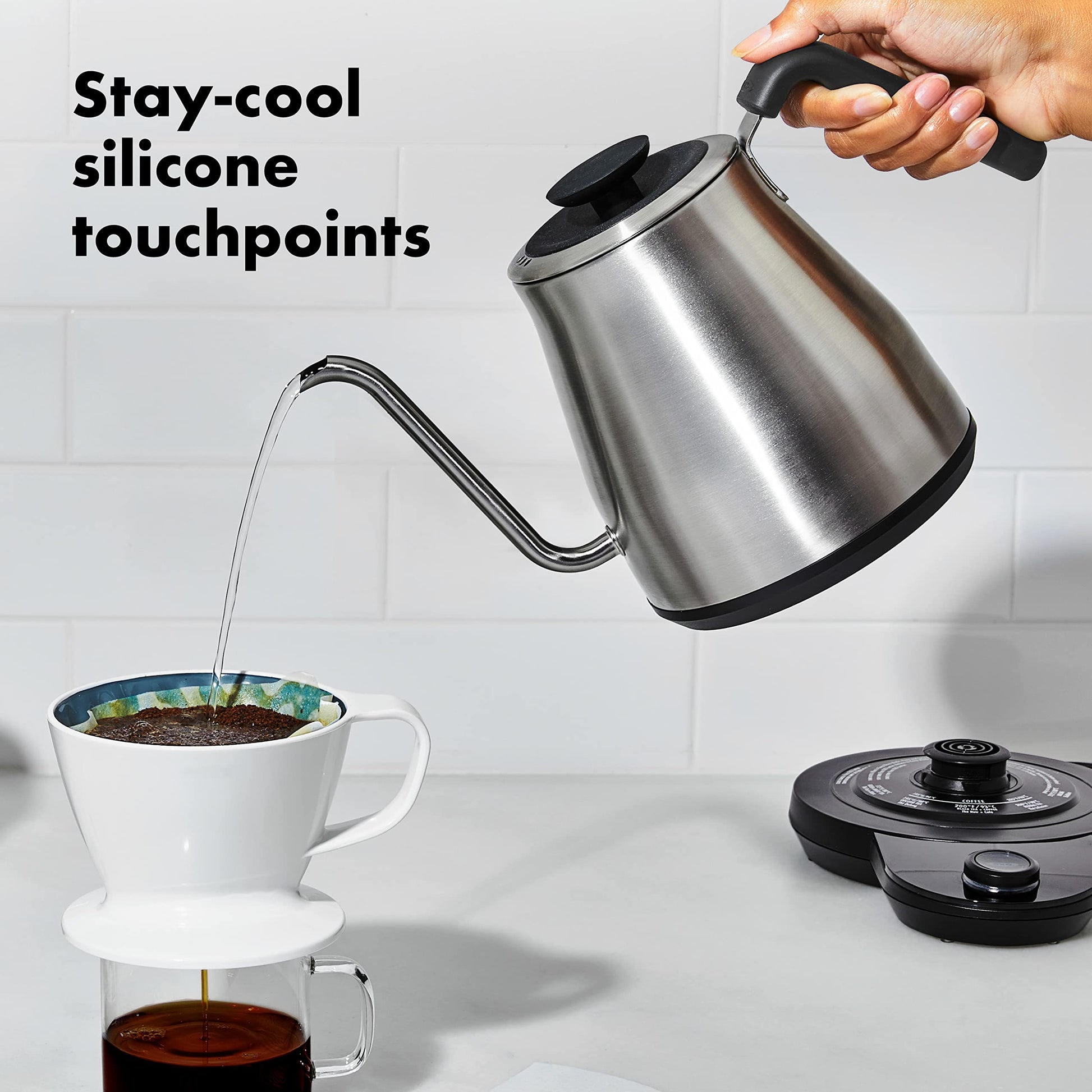 OXO Brew Pour Over Gooseneck Electric Kettle - Stainless Steel