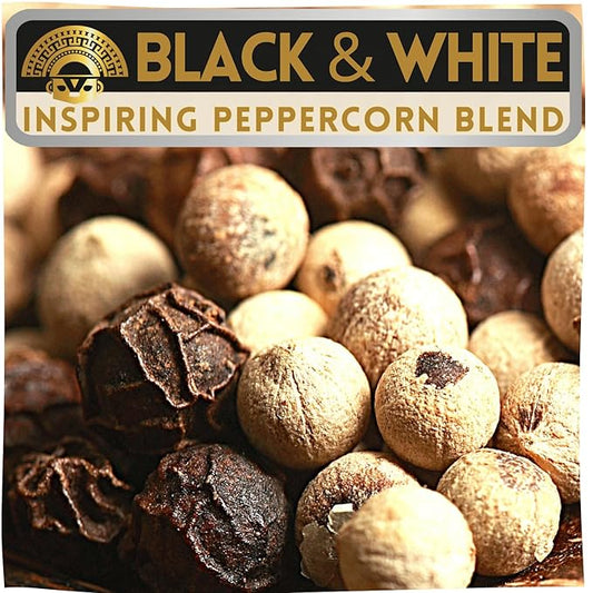 Black & White Peppercorns for Grinder Refill YUPANQUI, Peppercorn Medley of White peppercorns whole Black peppercorns - Mignonette pepper corns for grinder - Gourmet Peppercorn Blend 8oz
