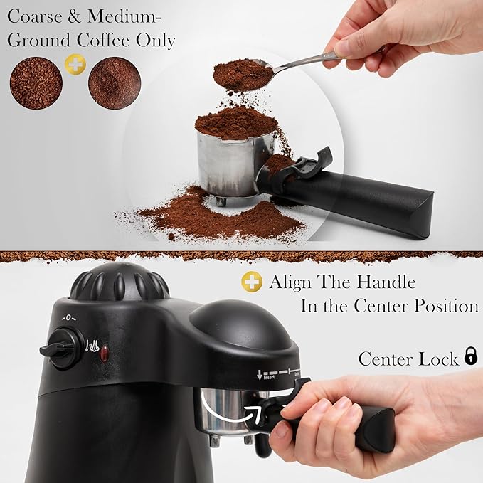 Mixpresso Espresso Maker, 3.5 Bar Espresso Machine With Milk Frother, 4 Cup Espresso/Cappuccino Maker, 800w Coffee Maker With Glass Carafe, Latte and Cappuccino Machine