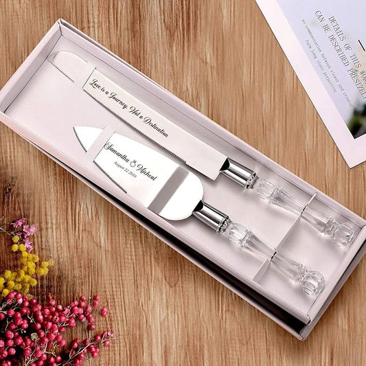 AW BRIDAL Personalized Cake Cutting Set for Wedding, Stainless Steel Wedding Cake Knife Set Wedding Anniversary Engagement Gifts for Couples//DK001CPP67//