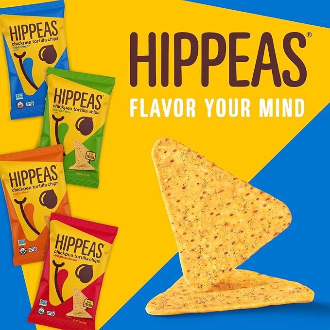 HIPPEAS Chickpea Tortilla Chips, Rockin??Ranch, 1 Ounce (Pack of 18), 3g Protein, 3g Fiber, Vegan, Gluten-Free, Crunchy, Plant Protein Snacks