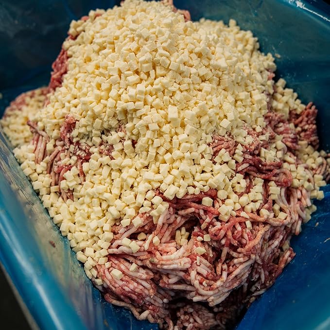 Bearded Butchers High-Temp Mozzarella Cheese 2.5 lbs ??Shelf-Stable 1/4" Cubes for Up to 25 lbs of Meat, 400째F High-Temperature Cheese ??Ideal for Sausage Making, Brats, Snack Sticks, Burgers, and More