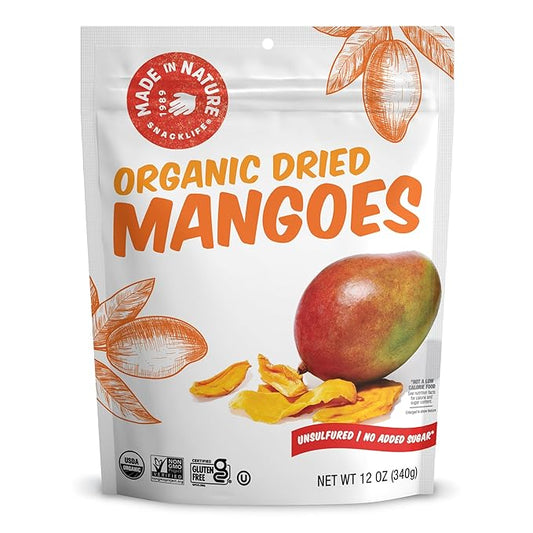 Made In Nature Organic Dried Mangoes, 12 Ounce (Pack of 1) ??Vegan Snack, Non-GMO, Unsulfured, Gluten Free, Kosher