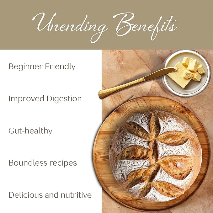 Shes Rooted Home Sourdough Starter Culture | Artisan Style Live Active Starter For Baking Sourdough Bread | Perfect for Pizza, Pancakes, Focaccia | Non-GMO Organic Sourdough Starter