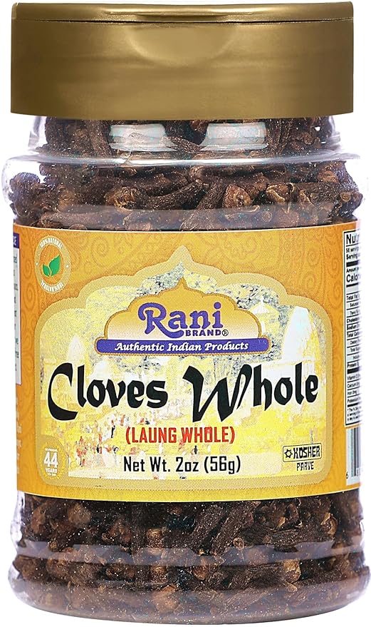 Rani Cloves Whole (Laung) 2oz (56g) Great for Food, Tea, Pomander Balls and Potpourri, Hand Selected, Spice, PET Jar ~ All Natural | NON-GMO | Kosher | Vegan | Gluten Friendly | Indian Origin