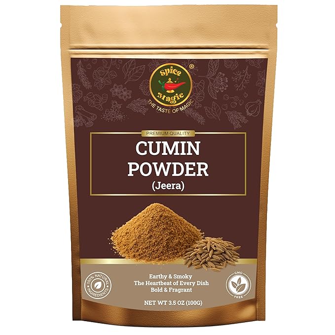 Spice Magic Cumin Powder (Jeera Powder) ~ 100% Pure, Aromatic & Natural I Gluten-Free I Non-GMO I Indian Origin (3.5oz (100 g) 100% Natural