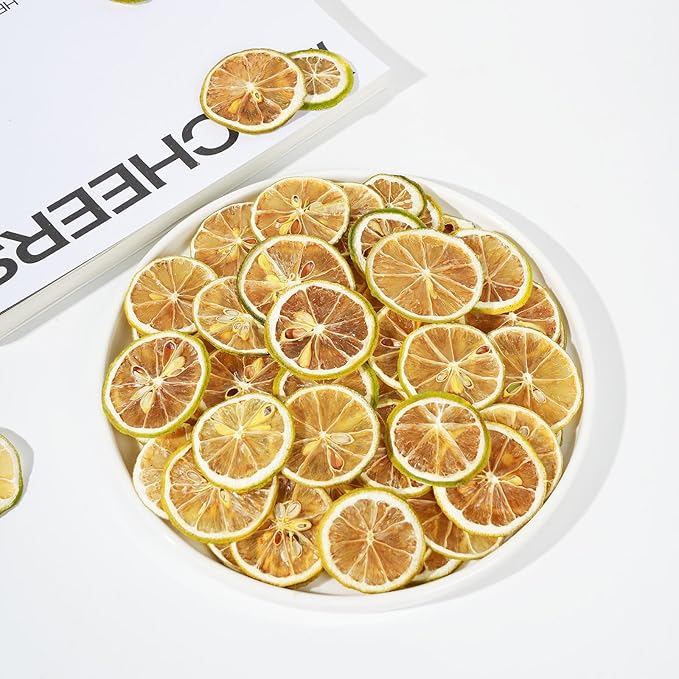 Dried Lime Slices, Dehydrated Lime Slices for Cocktails Garnish/Fruit Tea/Baking/Garland/Crafts, 100% Natural No Additives No Sugar Added, (3OZ/85g)
