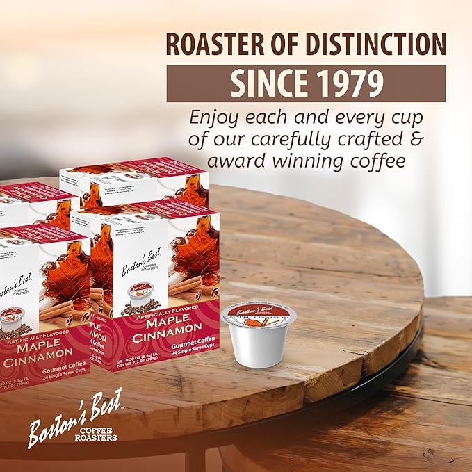 Boston’s Best - Maple Cinnamon Flavored Delicious Gourmet Coffee Compatible with Keurig Coffee Maker, 24 Count (Pack of 4)