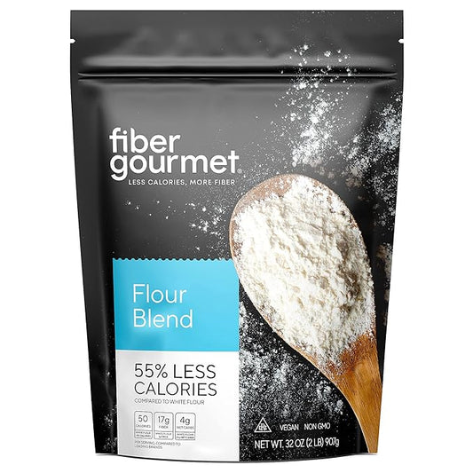 Fiber Gourmet Low Net Carb Flour Blend, Keto Friendly, Non-GMO, Vegan All-Purpose flour, 55% Less Calories Compared to White Flour, 32 Ounces (907g), Pack of 1