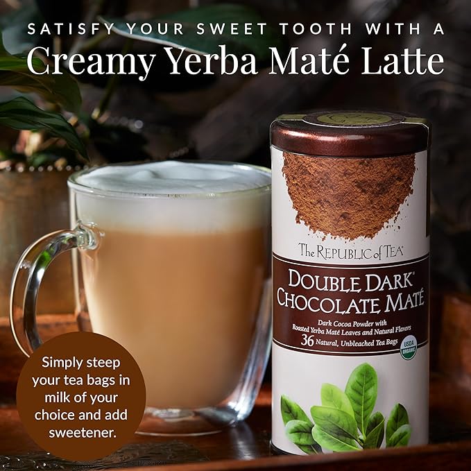 The Republic of Tea ??Organic Double Dark Chocolate Maté, Naturally Caffeinated Yerba Maté, Steeps 36 Cups