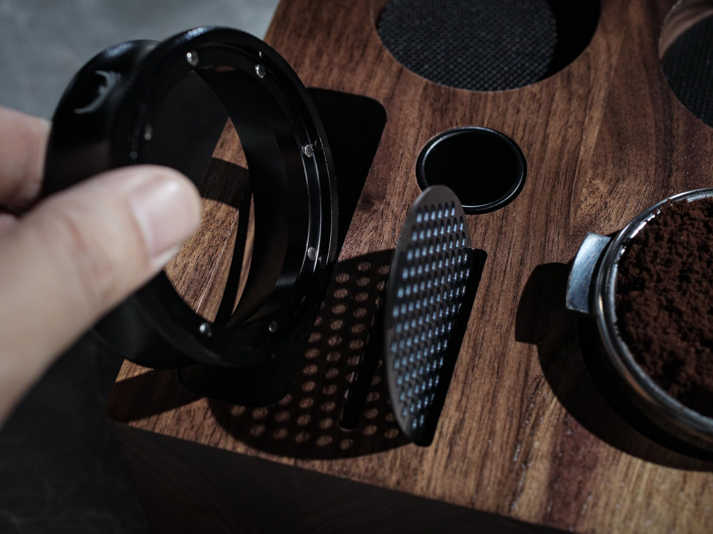 KNODOS Walnut Espresso Tamping Station 54mm for Breville – Coffee Accessories Organizer Tamper