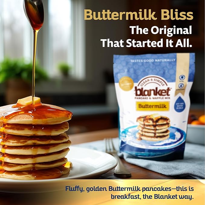 Blanket Pancakes and Waffle Mix ??Vegan Pancake Mix ??Just Add Water, No Preservatives ??Clean Breakfast Staple with Homestyle Taste ??Non-GMO, Comfort Food Classic ??16 oz (1 Pack)