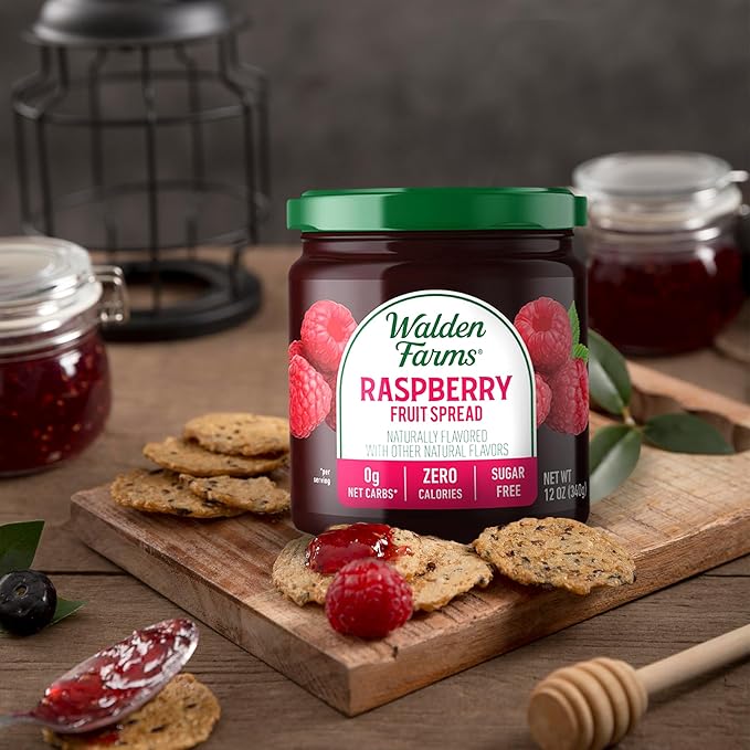 Walden Farms Fruit Spread Variety Pack Blueberry, Raspberry & Strawberry Fruit Flavors – Zero Calorie, Low Carb, Keto-Friendly, Vegan, Sugar-Free – 3-Pack, 12 oz Bottles