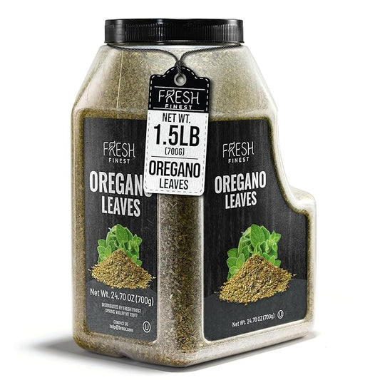Fresh Finest Oregano Spice 24.70 oz ??Premium Dried Oregano Leaves Bulk, All-Natural, Non-GMO, Gluten-Free, Kosher ??Perfect for Cooking, Seasoning & Garnishing