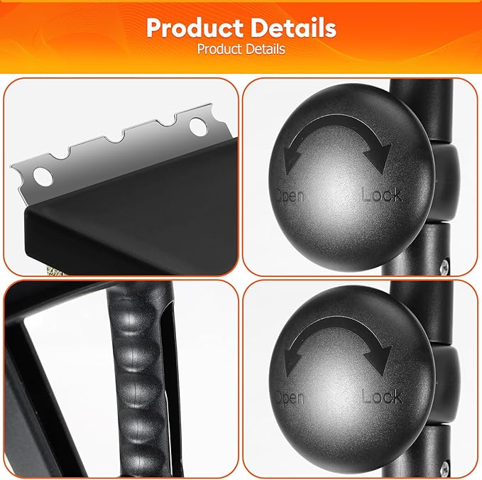 Bristle-Free BBQ Grill Brush & Scraper | Safe Cleaning Tool With 3 Replaceable Heads | Heavy Duty Stainless Steel Cleaner for Outdoor Grilling | Ideal for Charcoal and Gas Grills