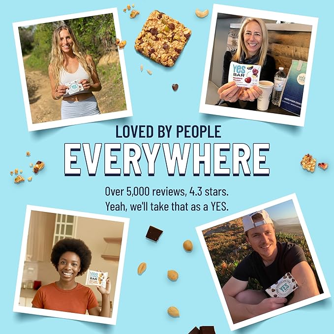 The YES Bar Peanut Butter Dark Chocolate ??Plant Based Protein, Decadent Snack Bar ??Vegan, Gluten Free, Dairy Free, Low Sugar, Healthy Snack, Breakfast, Low Carb, Keto Friendly (Pack of 6)