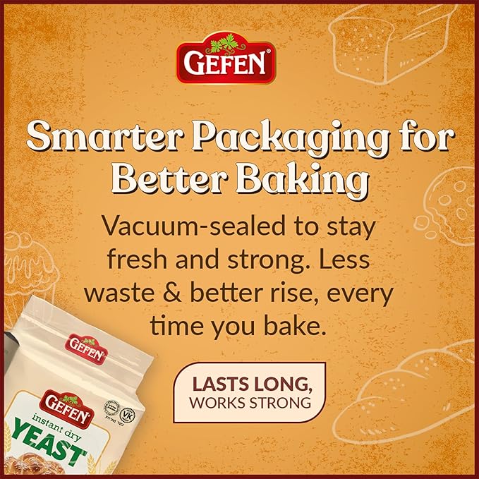 Gefen Instant Natural Dry Yeast, 1 LB Bag, Great for Breads & Challah, Certified Kosher