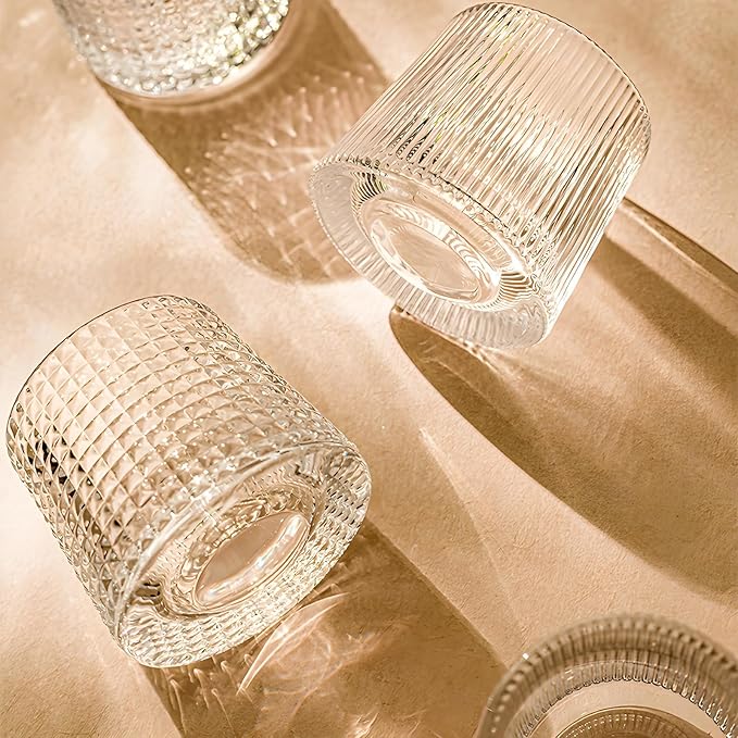 Crystal Whiskey Glasses 5 OZ Set of 3, Rotatable Old Fashioned Glasses, Tumbler Rocks Bar Glass for Drinking Bourbon, Scotch, Cocktails, Cognac竊뉽arger Sizeç«?,<div>