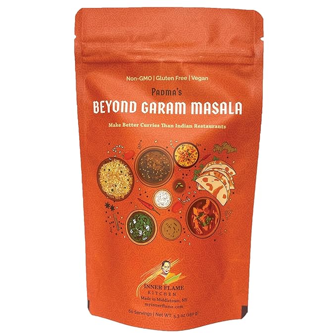 Padma's Beyond Garam Masala, Made in New York (Best Garam Masala) Curry Powder (Blend of 15 Spices) 100% Natural. Make Better Curries Than Restaurants. 6 Ayurvedic Tastes, Gluten Free & Non-GMO.