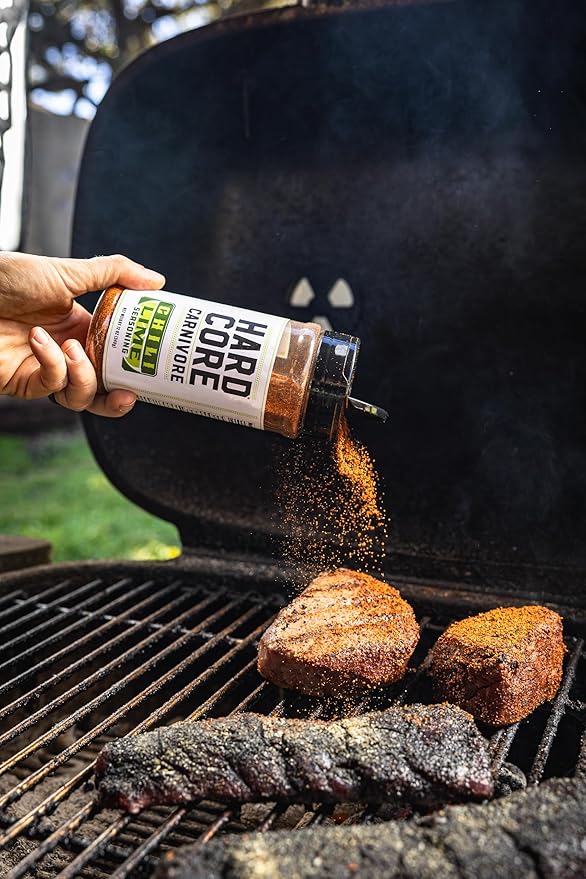 Hardcore Carnivore Chili Lime - Zesty Seasoning Blend (12 oz Shaker) Texas-Made Bold, Tangy Flavor for Chicken, Seafood, Veggies, Rims and More