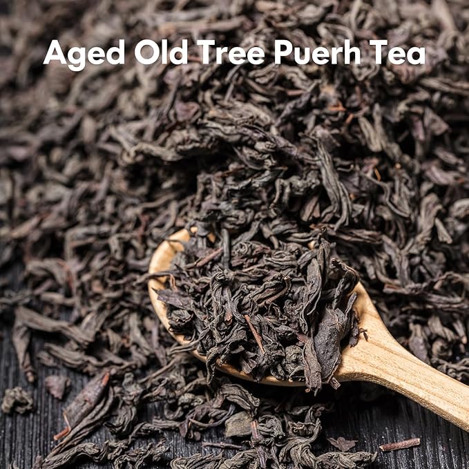 YUANSHENG Organic Puerh Tea Loose Leaf, Chinese Yunnan Aged Fermented Black Tea, USDA Organic Ripe Puerh Tea, Rich Antioxidants, Deep Earthy Flavor, Digestive Health & Wellness Tea, 7.76 Oz