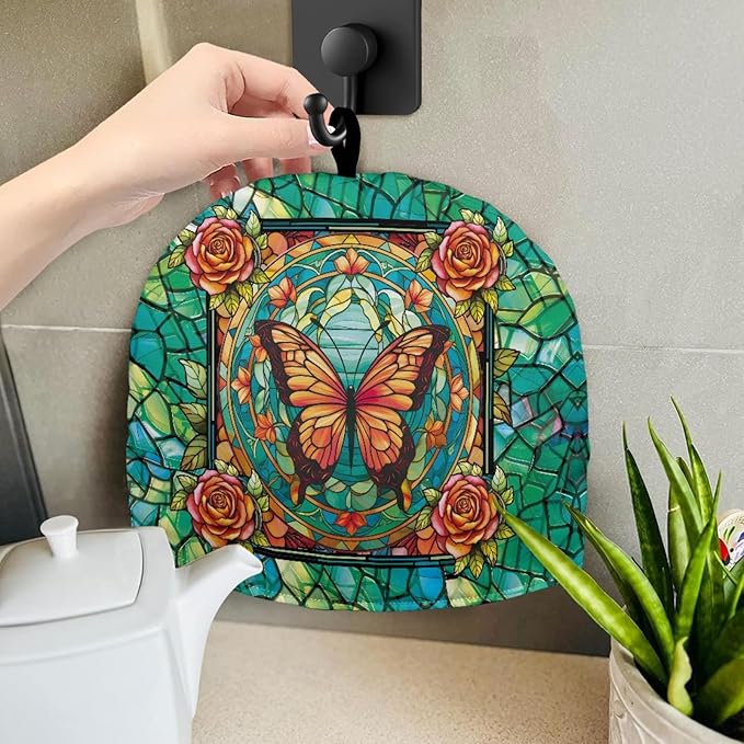 Butterfly Tea Cozy for Teapot Insulated Rose Tea Pot Cozy Green Tea Pot Cozy for Keeping Warm Tea Cosy for Teapot Dust Protector