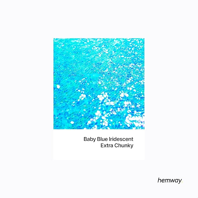 Hemway Premium Glitter Shaker - Baby Blue Iridescent | 115g Extra Chunky Metallic Flake Sequins for Resin & Epoxy Crafts | Craft Supplies for Tumblers, Festival, Art