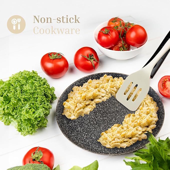 Silicone Utensils 3-Piece Set ??Rubber Spatula, Slotted Turner, and Rice Paddle ??Complete Heat-Resistant Set for Non-Stick Cookware ??Kitchen Tools and Accessories for Cooking & Baking ??Cream