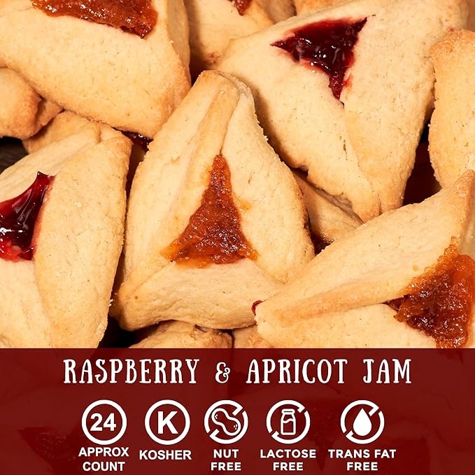 Shortbread Cookies Filled with Apricot and Rasperry Jam | Fruit Cookies, Gourmet Cookie Gifts | Kosher, Dairy Free, Nut Free | 22 oz Stern?셲 Bakery