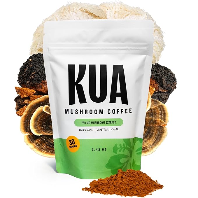 Gut Health Organic Mushroom Coffee Focus and Gut Support with Boosting Immunity and Elevates Mood | Healthy and Organic Lion's Mane, Turkey Tail, Chaga Mushroom | 30 Servings, 0 Sugar, 0 Calories