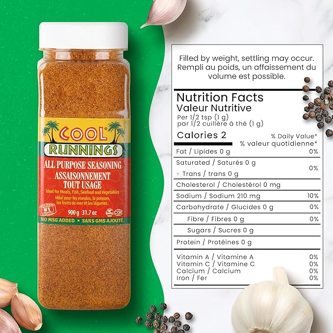 Cool Runnings All Purpose Seasoning 900g - Versatile Spice Blend for Marinating, Grilling, and Roasting Meats, Vegetables, Seafood, and Soups