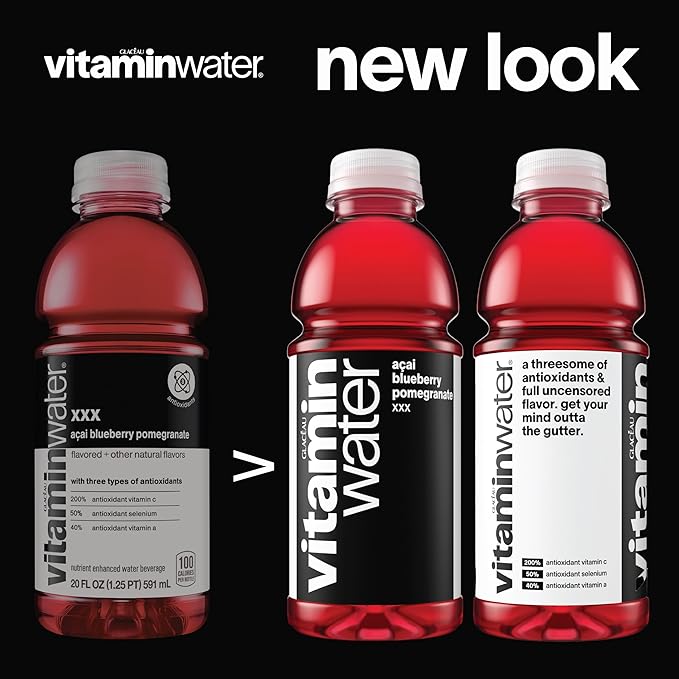vitaminwater Focus Kiwi Strawberry Nutrient Enhanced Flavored Water Beverage, 20 fl oz Bottles, 12 Pack